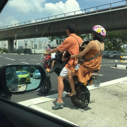 Family of 4 riding e-bike along Bukit Batok Road sparks safety concerns