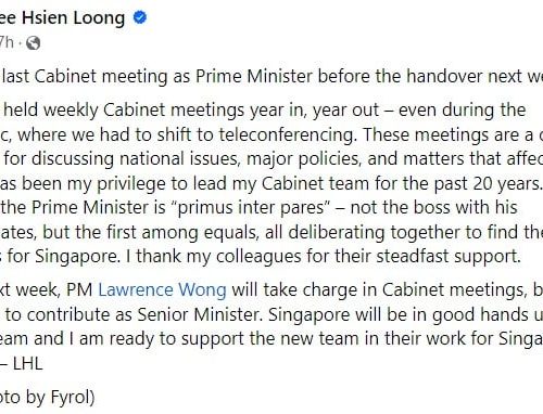 ‘It has been my privilege to lead’: PM Lee reflects after chairing final Cabinet meeting